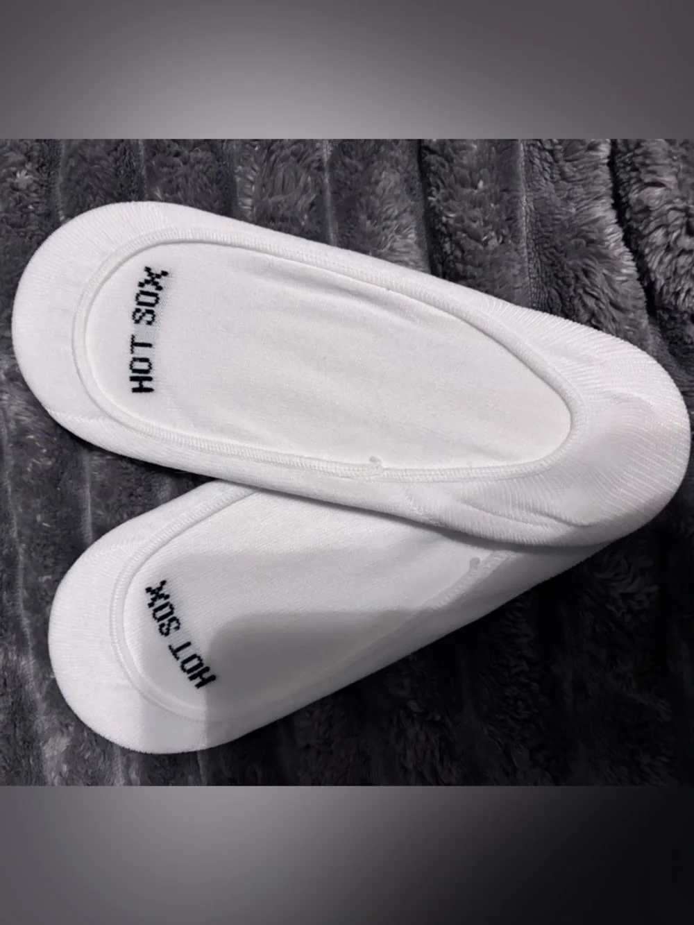 Hot Sox No-Show Liner Socks in White and Light Gray